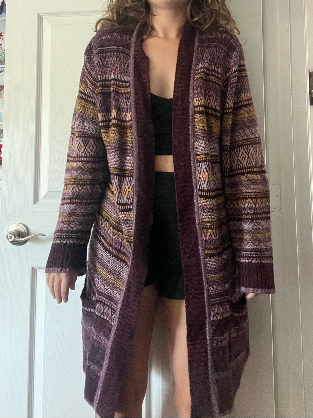 Christopher & Banks Boho Patterned Open-Front Cardigan - Picture 9 of 10